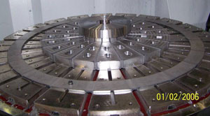 EPRADIAL 1000 mm dia on a VTL clamping ring components.