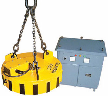 Circular Electro magnetic Lifter complete with its Control Panel