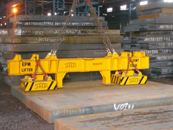 Electro Permanent Magnet Lifter for Slab handling up to 10 meter long and up to 20T