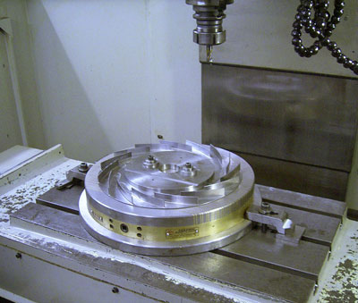 Permafine Dia 200mm Magnet loaded on a VMC for machinig for thin fins